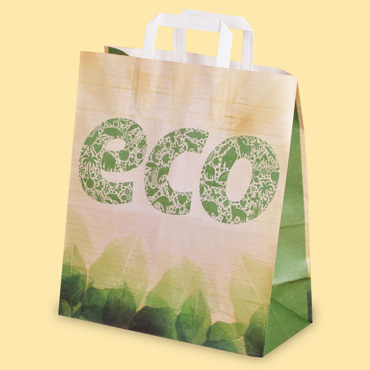 Хартиена чанта с печат "ECO" - Стандартни хартиени чанти