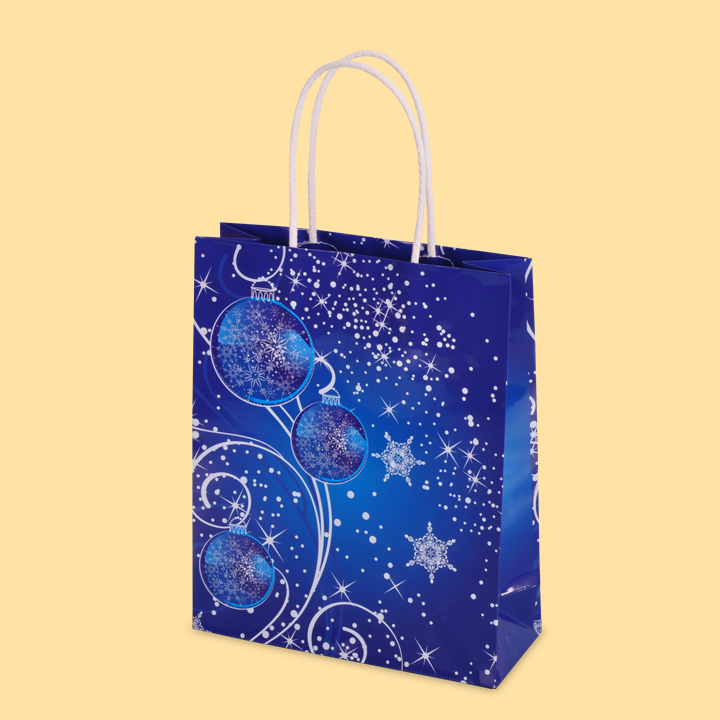 Коледни орнаменти, синя S1-451 - Луксозни хартиени чанти
