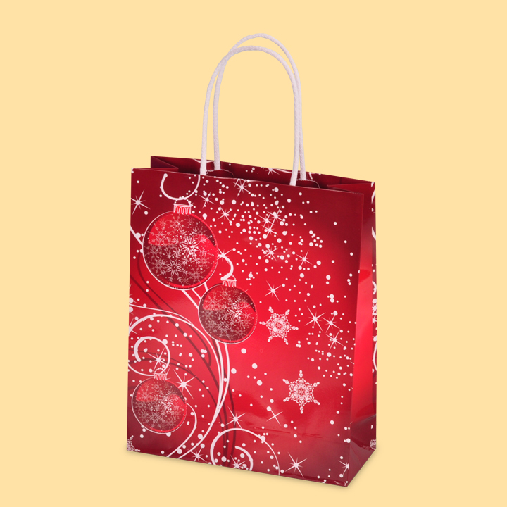 Коледни орнаменти, червена S1-452 - Луксозни хартиени чанти