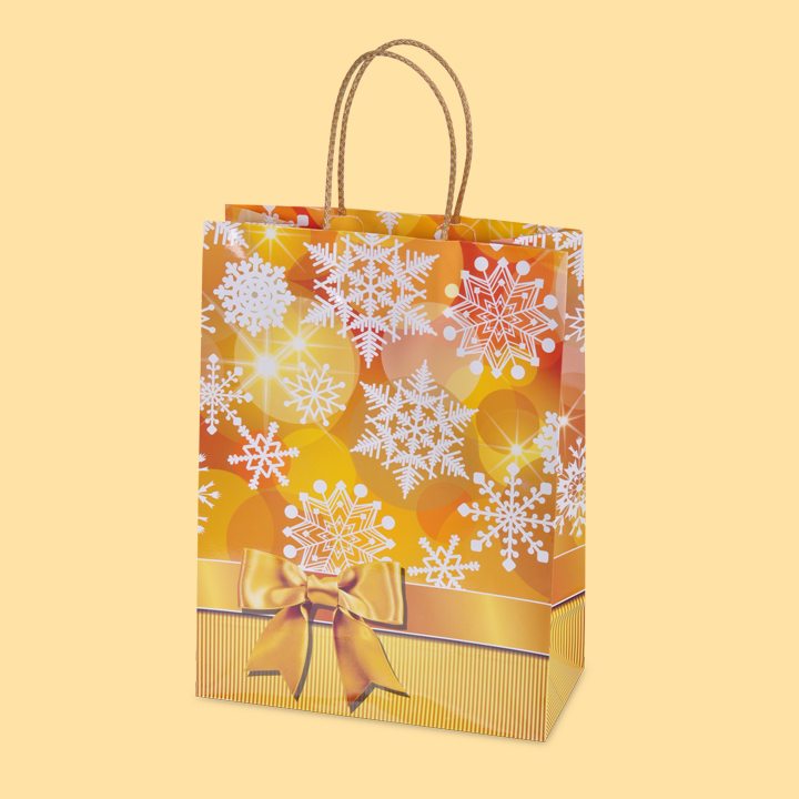 Коледна панделка, златна L1-853 - Луксозни хартиени чанти