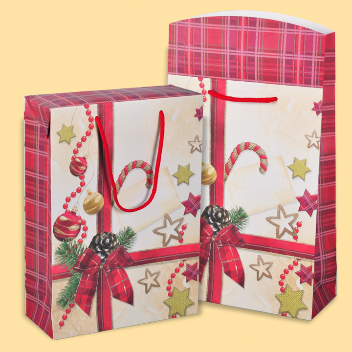 Чанта-кутия "Коледна изненада" - Луксозни хартиени чанти