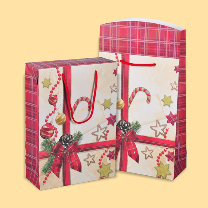 Чанта-кутия "Коледна изненада", малка - Луксозни хартиени чанти