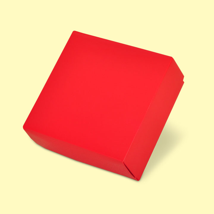 Подаръчна кутия с капак 22x22/8, червена  - Луксозни картонени кутии