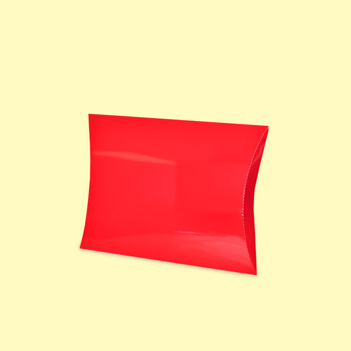 Подаръчна кутия тип "възглавница" 23+20/5, червена - Луксозни картонени кутии