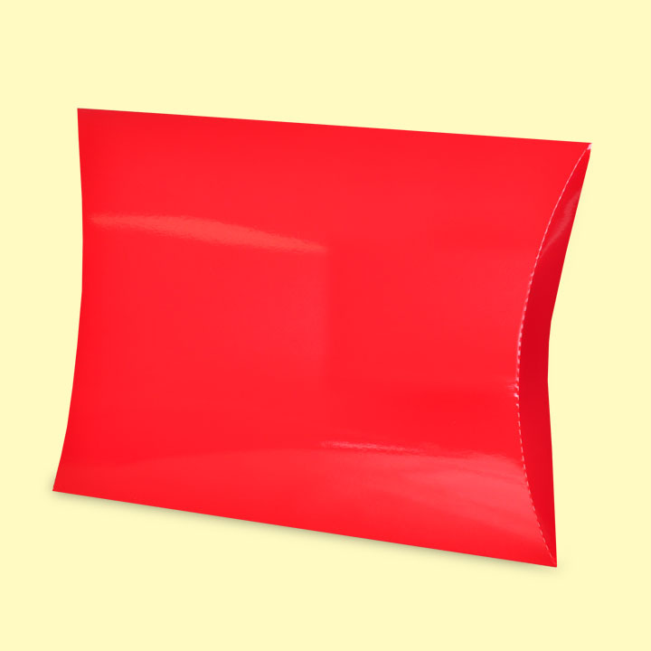 Подаръчна кутия тип "възглавница" 34+30/6, червена - Луксозни картонени кутии